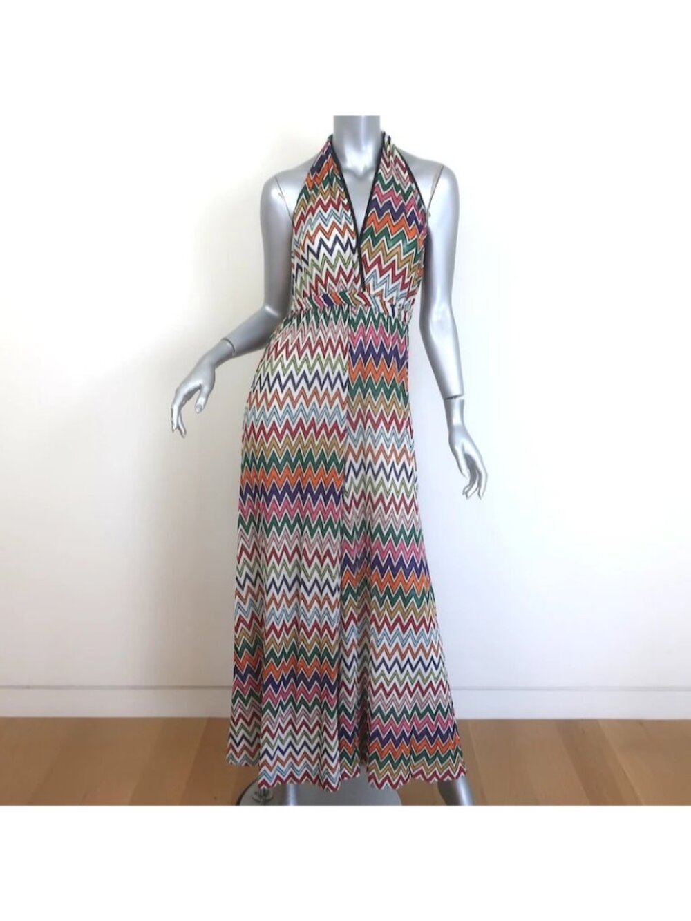 Missoni Mare Chevron-Striped Halter Cover-Up Jumpsuit Multicolor Size 42